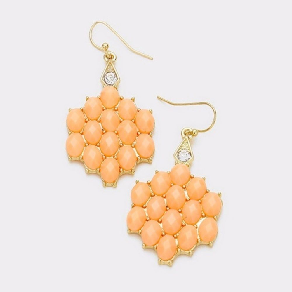 2/$20💥 Farah Jewelry Peach Oval Cluster Earrings